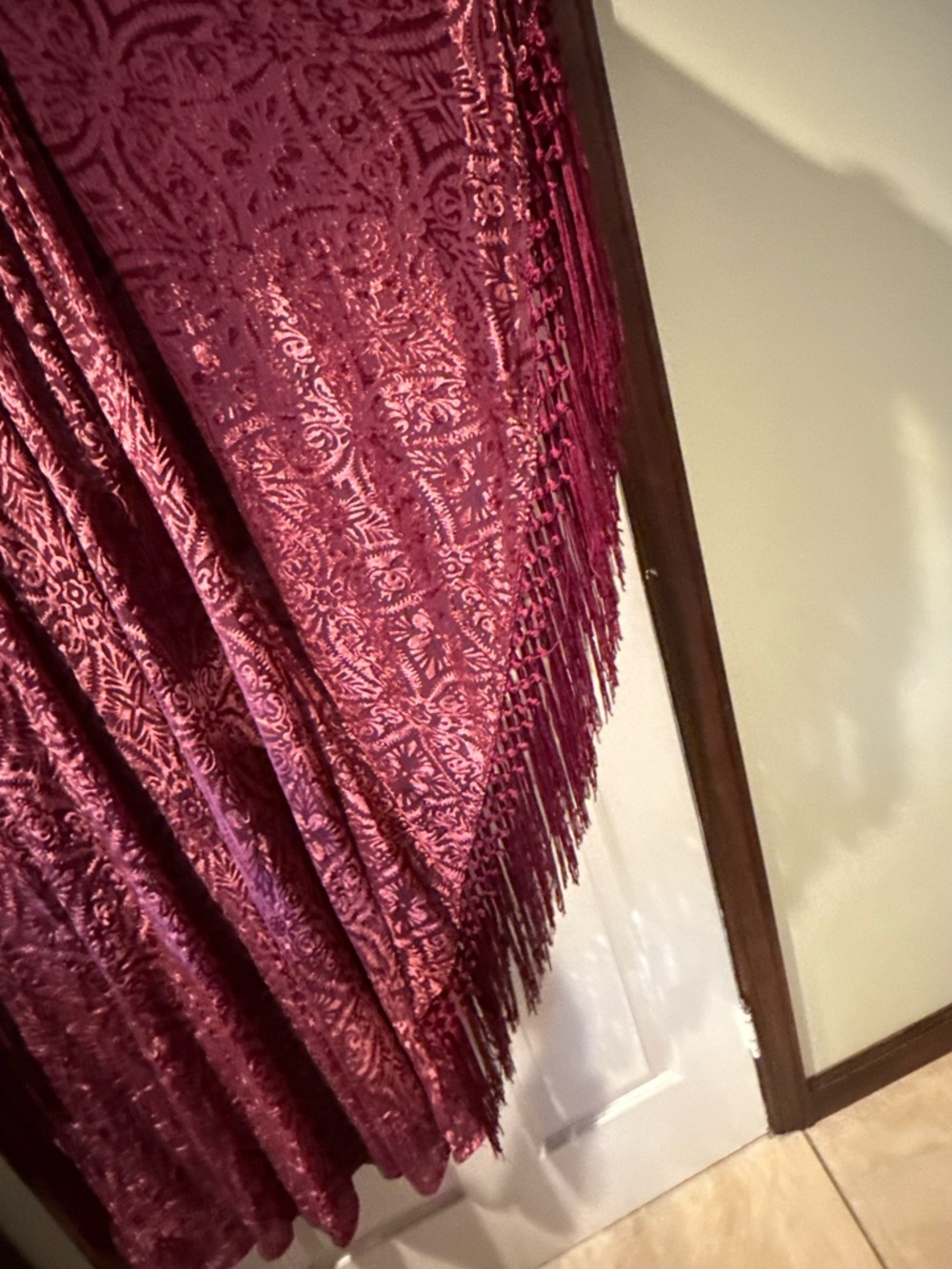 Unique Vintage flutter sleeve Kaftan Dress  Fringe Detail & cold shoulder design - Picture 10 of 17